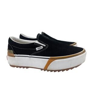 Vans Women's Black and White Platform Sneakers